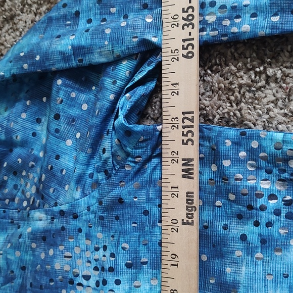 Luciano Visconti Abstract Dot Patterned Button-down Shirt Blue Silver L - Picture 5 of 15